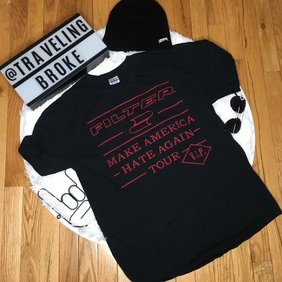 🎸Filter Make America Hate Again Tour VIP Tee 2016 - Picture 1 of 6